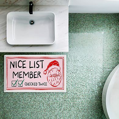 Stupell Home Decor Nice List Member Ticket Bath Mat