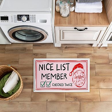 Stupell Home Decor Nice List Member Ticket Bath Mat