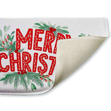 Stupell Home Decor Merry Christmas Seasonal Greenery Decorative Bath Mat