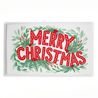 Stupell Home Decor Retro Merry Christmas & Foliage Decorative Mat