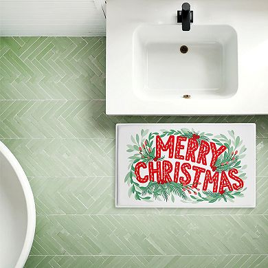Stupell Home Decor Retro Merry Christmas & Foliage Decorative Mat