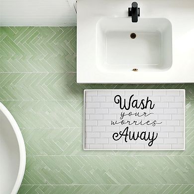 Stupell Home Decor Wash Worries Away Bath Mat