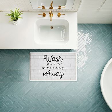 Stupell Home Decor Wash Worries Away Bath Mat