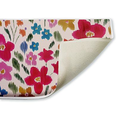 Stupell Home Decor Boho Ikat Flowers Decorative Bath Mat