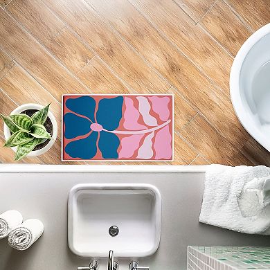 Stupell Home Decor Midcentury Flower Symmetry Bath Mat