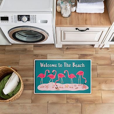 Stupell Home Decor Flamingo Beach Greetings Bath Mat