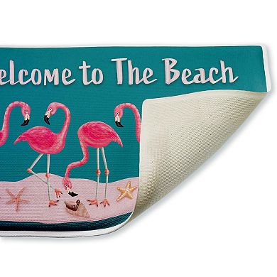 Stupell Home Decor Flamingo Beach Greetings Bath Mat