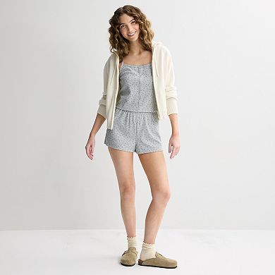 Juniors' Pink Republic Button-Front Lounge Pajama Tank Top