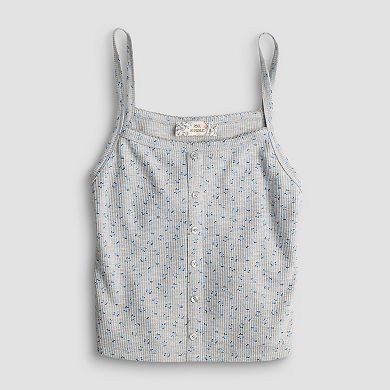 Juniors' Pink Republic Button-Front Lounge Pajama Tank Top