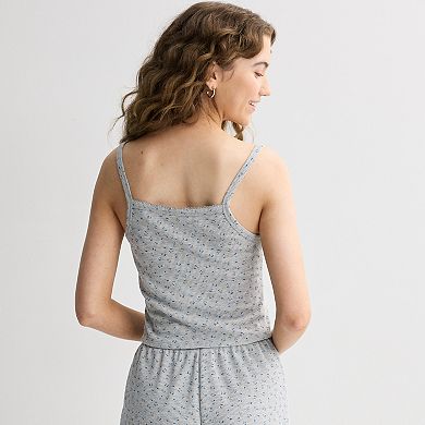 Juniors' Pink Republic Button-Front Lounge Pajama Tank Top