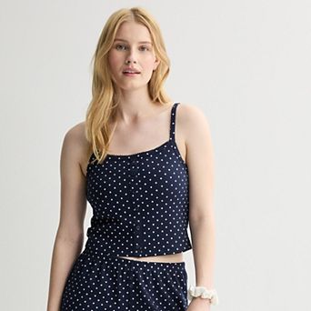 Juniors' Pink Republic Button-Front Lounge Pajama Tank Top
