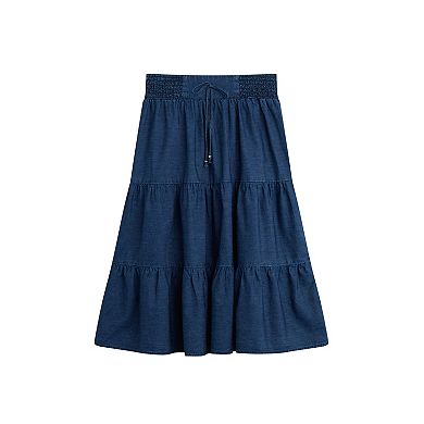 Women's AB Studio Smocked Waist Tiered Skirt