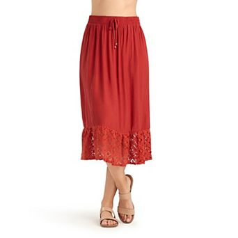 Women's AB Studio Lace Flounce Pull-On Skirt