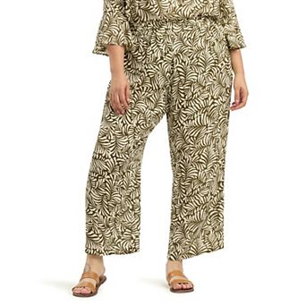 Plus Size AB Studio Wide Leg Pull-On Pants