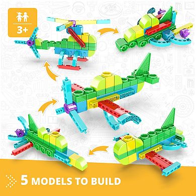 Engino STEAM Labs Junior Learning About Aircrafts Toy Brick Building Set
