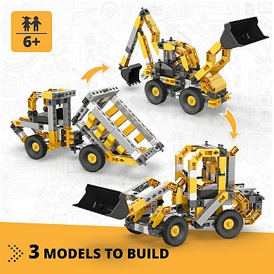 Engino Creative Builder 3-In-1 Wheeled Loader Multimodel Vehicle Brick Set