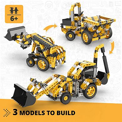 Engino Creative Builder 3-In-1 Backhoe Loader Multimodel Vehicle Brick Set