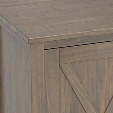Simpli Home Ela Solid Wood Medium Tv Stand In Smoky Brown For Tvs Up To 60 Inches