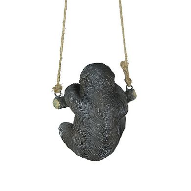 Hand-Painted Resin Sculpture Three-Toed Sloth Hanging Statue With Rope Hanger