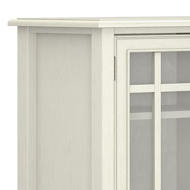 Simpli Home Connaught Solid Wood Tall Storage Cabinet In Antique White