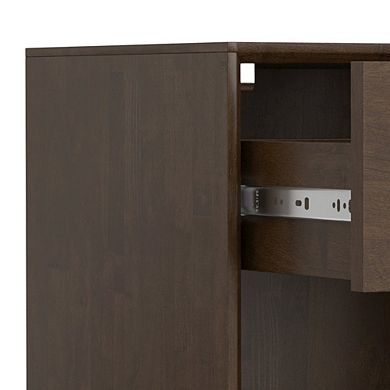 Simpli Home Banting Solid Hardwood Mid Century Nightstand In Walnut Brown