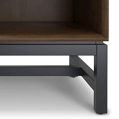 Simpli Home Banting Solid Hardwood Mid Century Nightstand In Walnut Brown