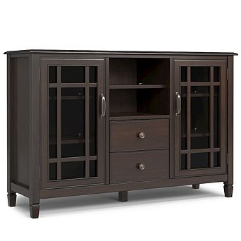 Simpli Home Tall Tv Stand In Dark Chestnut Brown For Tvs Up To 60 in