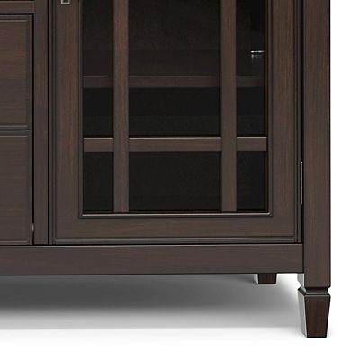Simpli Home Tall Tv Stand In Dark Chestnut Brown For Tvs Up To 60 Inches