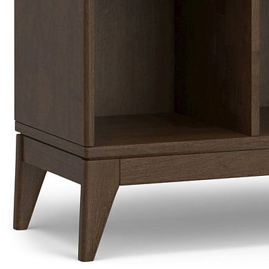 Simpli Home Solid Hardwood Mid Century Modern 9 Cube Storage In Walnut Brown