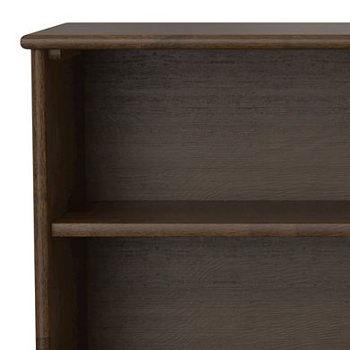Simpli Home SOLID HARDWOOD 30 inch x 64 inch Mid Century Modern Low Bookcase in Walnut Brown