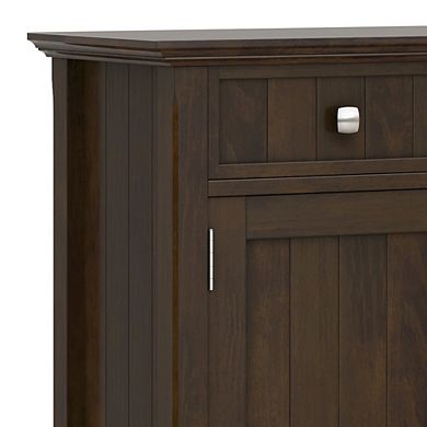 Simpli Home Acadian Solid Wood Wide Entryway Storage Cabinet In Brunette Brown
