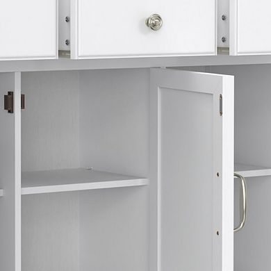 Simpli Home Connaught 51 inch Wide Solid Wood Traditional Entryway Storage Cabinet in White