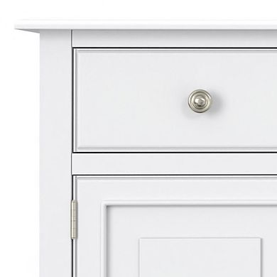 Simpli Home Connaught 51 inch Wide Solid Wood Traditional Entryway Storage Cabinet in White
