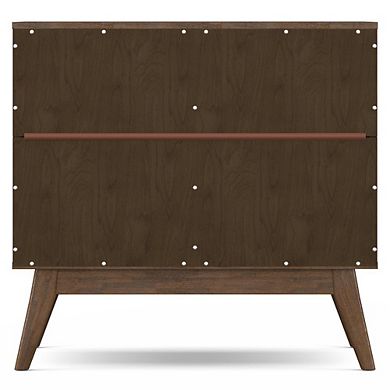 Simpli Home Clarkson Solid Acacia Wood Wine Cabinet In Rustic Natural Aged Brown