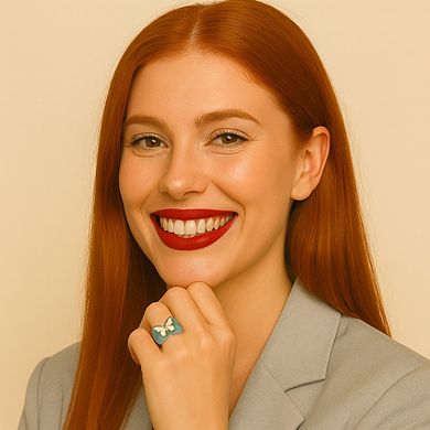 PalmBech Jewelry Genuine Jade 14k Yellow Gold Butterfly Ring