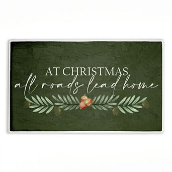 Stupell Home Decor All Roads Lead Home Christmas Bath Mat