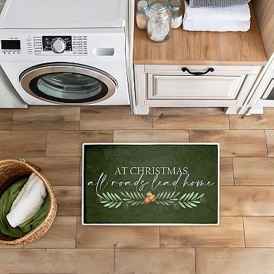 Stupell Home Decor All Roads Lead Home Christmas Bath Mat