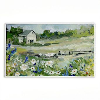 Stupell Home Decor Barn With White Flowers Bath Mat
