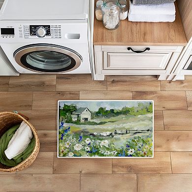 Stupell Home Decor Barn With White Flowers Bath Mat