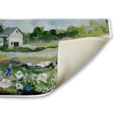 Stupell Home Decor Barn With White Flowers Bath Mat