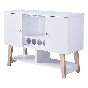 ENITIAL STAR Nico Modern Wood 4-Bottle Buffet in White