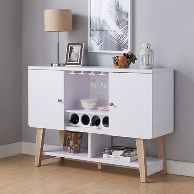 ENITIAL STAR Nico Modern Wood 4-Bottle Buffet in White
