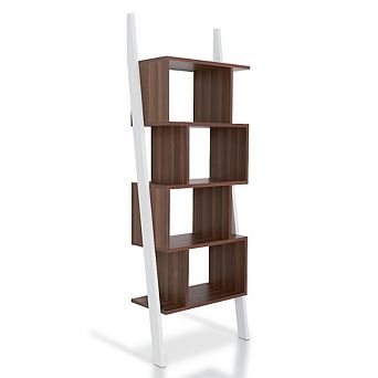ENITIAL STAR Lili Contemporary Wood 4-Shelf Bookcase in Light Walnut