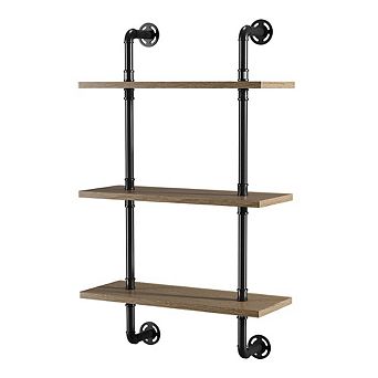 ENITIAL STAR Hollis Industrial Wood Wall Display Shelf in Natural