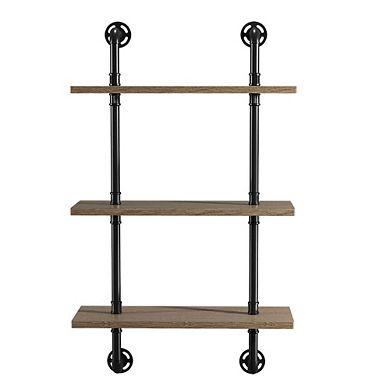 ENITIAL STAR Hollis Industrial Wood Wall Display Shelf in Natural