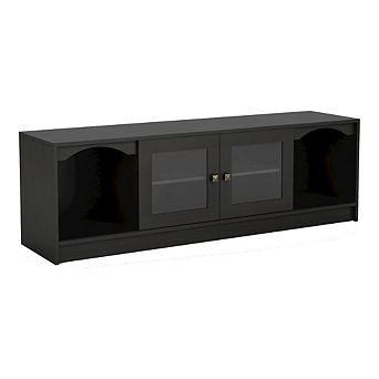 ENITIAL STAR Elm Wood TV Stand with Cable Management in Espresso