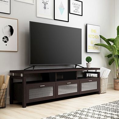 ENITIAL STAR Missie Contemporary Wood Multi-Storage TV Stand in Espresso