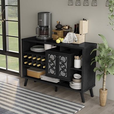 ENITIAL STAR Rewest Wood Multi-Storage Buffet in Cappuccino