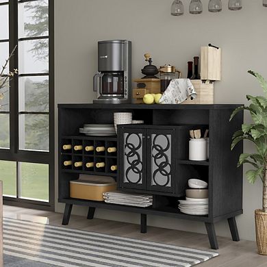 ENITIAL STAR Rewest Wood Multi-Storage Buffet in Cappuccino