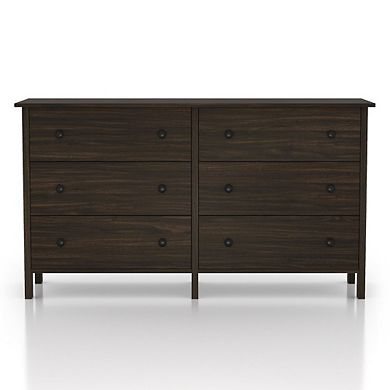 ENITIAL STAR Zillett Transitional Wood 6-Drawer Dresser in Brown Wenge